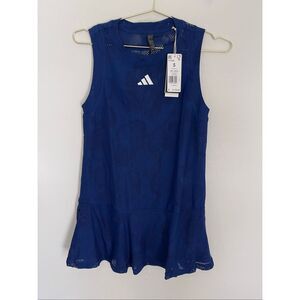 ADIDAS Melbourne Perforated Tennis Dress In Victory Blue Size Small NWT